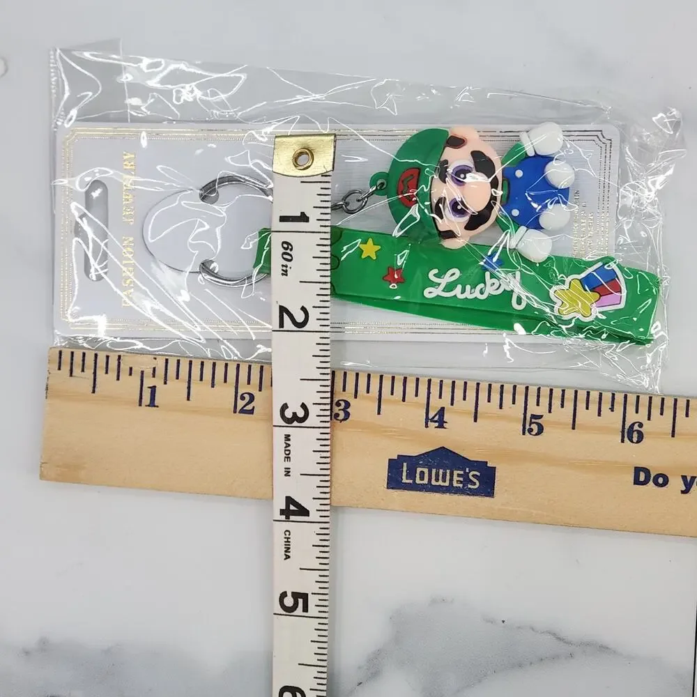 *NEW* Mario! Super Mario 3D Figure Keychain & Strap Bag Charm PVC/Silicone Green